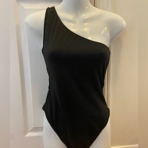 One shoulder black bodysuit size small
